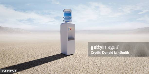 water cooler in remote desert - water cooler stockfoto's en -beelden
