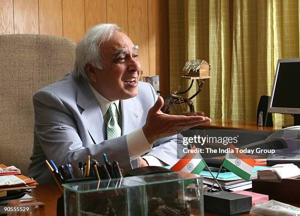 Kapil Sibal, Union Cabinet Minister of Science and Technology and Ocean Development at his office in New Delhi, India