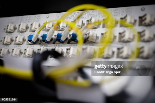 Cables of a server in a data room, on January 12, 2018 in Berlin, Germany.