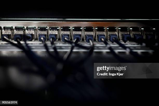 Console cables of a server in a data room, on January 12, 2018 in Berlin, Germany.