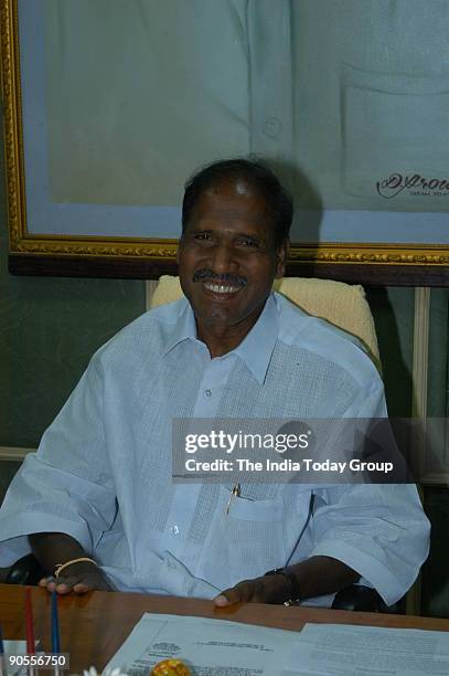 Rangasamy, Chief Minister of Pondicherry at his office in Pondicherry, India