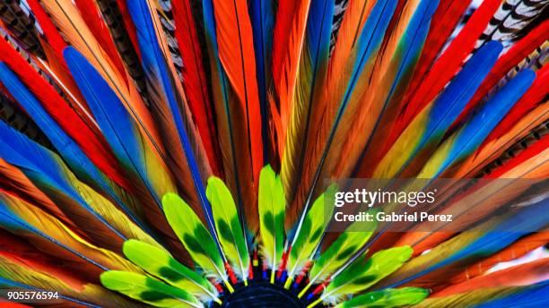 an aztec headdress - aztec headdress stock pictures, royalty-free photos & images