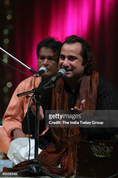 Sufi singer Rahat Fateh Ali Khan performing at Siri Fort auditorium for an NGO \