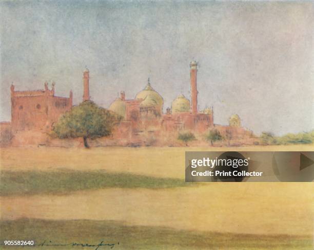 'The Jumna Masjid', 1905. From India, by Mortimer Menpes. Text by Flora A. Steel. [Adam & Charles Black, London, 1905]. Artist Mortimer Luddington...