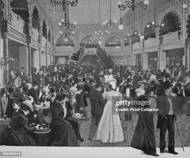 'Le Hall Des Folies-Bergere', 1900. The Folies Bergere is a cabaret music hall, located in Paris, France and was at the height of its fame and...
