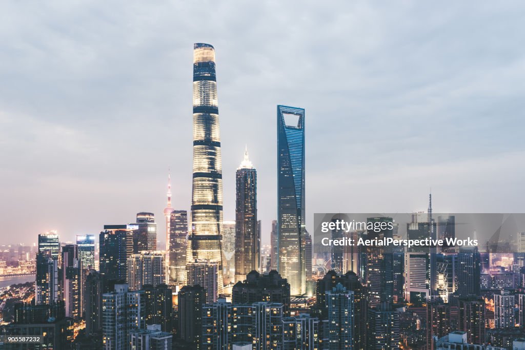 Shanghai Skyline at Dusk
