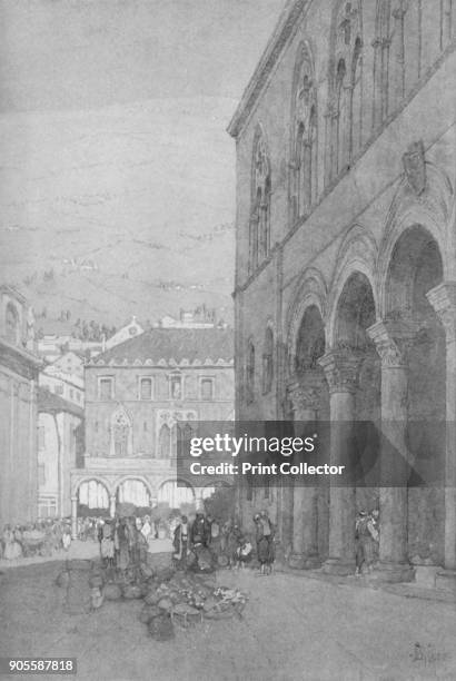 'The Rector's Palace and the Public Square at Ragusa', 1913. The Rector's Palace is a palace in the city of Dubrovnik that used to serve as the seat...