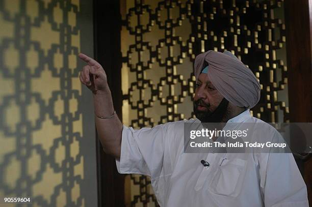 Captain Amarinder Singh, Chief Minister of Punjab during the India Today interview in New Delhi, India