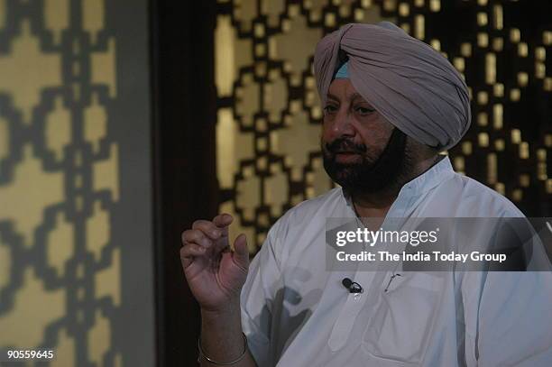 Captain Amarinder Singh, Chief Minister of Punjab during the India Today interview in New Delhi, India