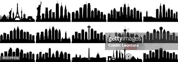 amerikanische städte (alle gebäude sind vollständig und beweglich) - one world trade center stock-grafiken, -clipart, -cartoons und -symbole