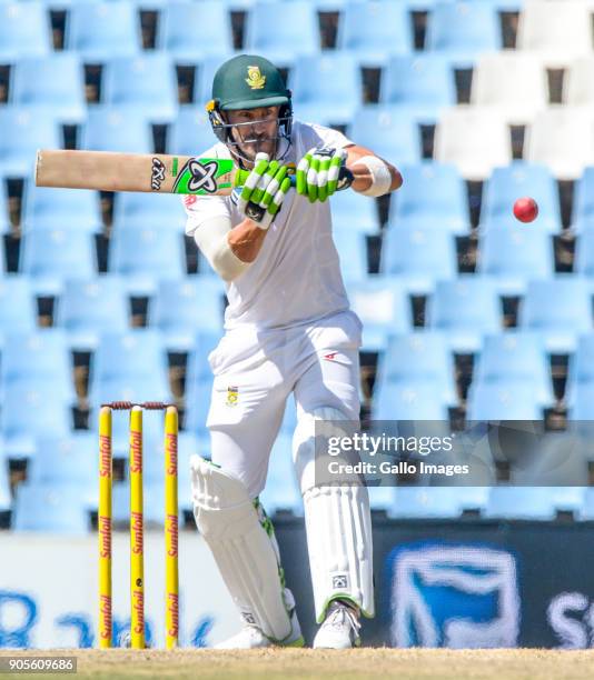 Captain Faf du Plessis of South Africa during day 4 of the 2nd Sunfoil Test match between South Africa and India at SuperSport Park on January 16,...