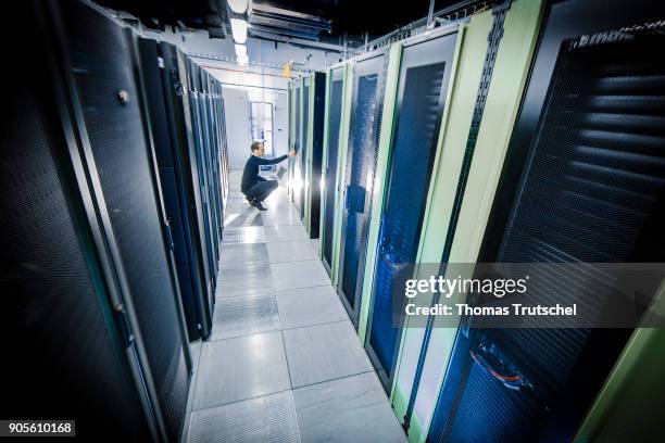 Server racks in a server center on January 12 in Berlin, Germany.