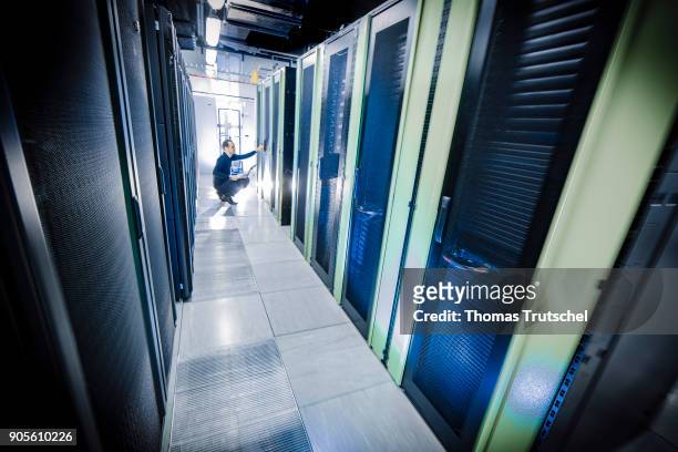 Server racks in a server center on January 12 in Berlin, Germany.