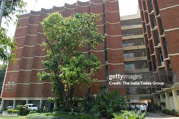 Ariel View of Election Commission Building in New Delhi, India