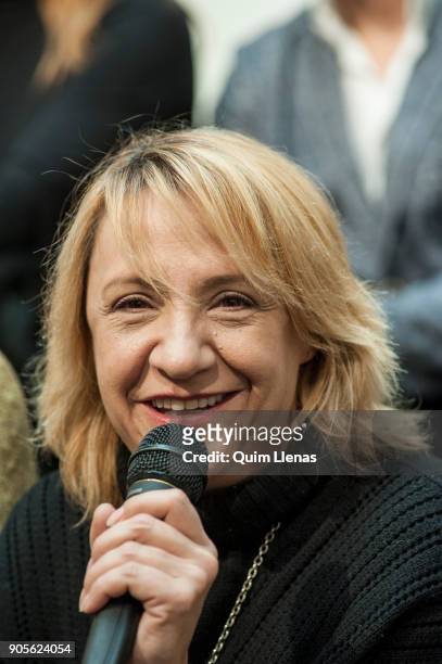 The Spanish stage director Blanca Portillo attends the press conference for the play 'El angel exterminador' by Luis Bunuel at the Espanol Theatre on...