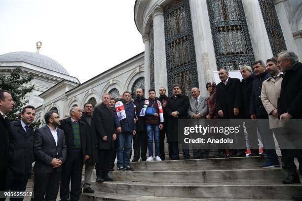 Mayor of Esenler Mehmet Tevfik Goksu and Fawzi Al Junaidi , who was manhandled and detained by Israeli soldiers and became the symbol of Jerusalem...