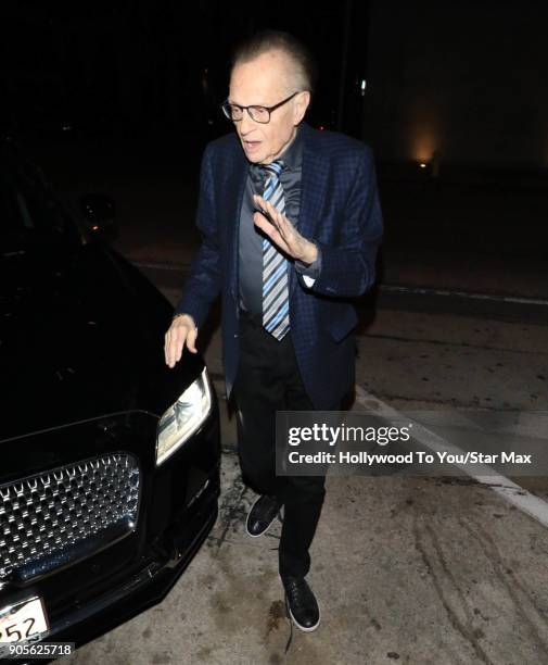 Larry King is seen on January 15, 2018 in Los Angeles, CA.