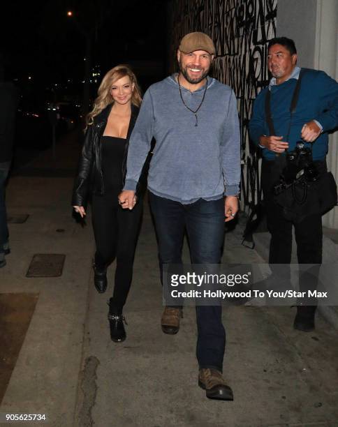 Randy Couture and Mindy Robinson are seen on January 15, 2018 in Los Angeles, CA.