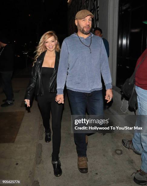 Randy Couture and Mindy Robinson are seen on January 15, 2018 in Los Angeles, CA.