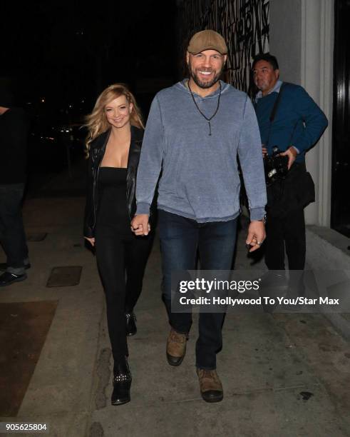 Randy Couture and Mindy Robinson are seen on January 15, 2018 in Los Angeles, CA.