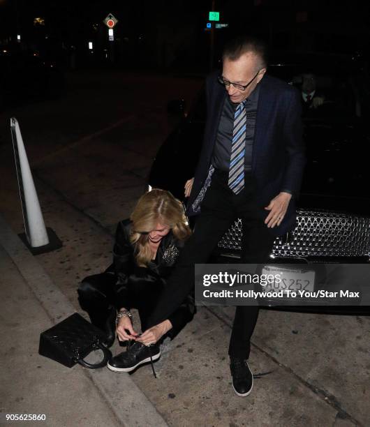 Larry King and Shawn King are seen on January 15, 2018 in Los Angeles, CA.