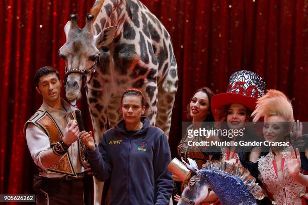 Princesse Stephanie of Monaco attends the 42nd International Circus Festival In Monte-Carlo : Photocall on January 16, 2018 in Monaco, Monaco.