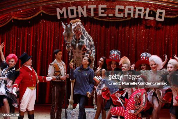 Princesse Stephanie of Monaco attends the 42nd International Circus Festival In Monte-Carlo : Photocall on January 16, 2018 in Monaco, Monaco.