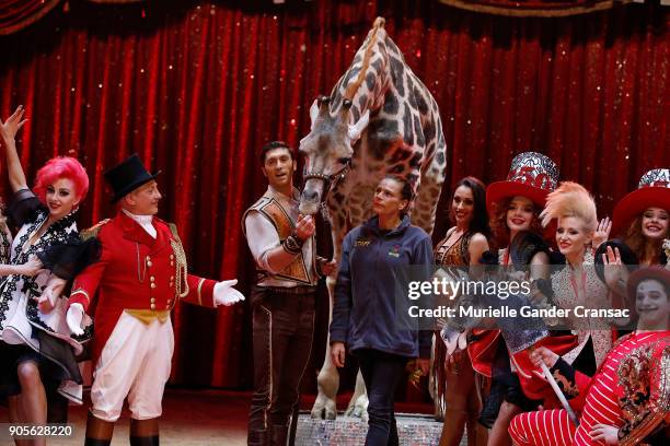 Princesse Stephanie of Monaco attends the 42nd International Circus Festival In Monte-Carlo : Photocall on January 16, 2018 in Monaco, Monaco.