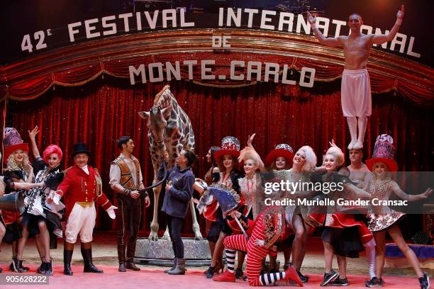 Princesse Stephanie of Monaco attends the 42nd International Circus Festival In Monte-Carlo : Photocall on January 16, 2018 in Monaco, Monaco.