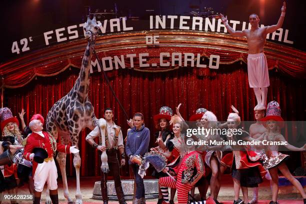 Princesse Stephanie of Monaco attends the 42nd International Circus Festival In Monte-Carlo : Photocall on January 16, 2018 in Monaco, Monaco.