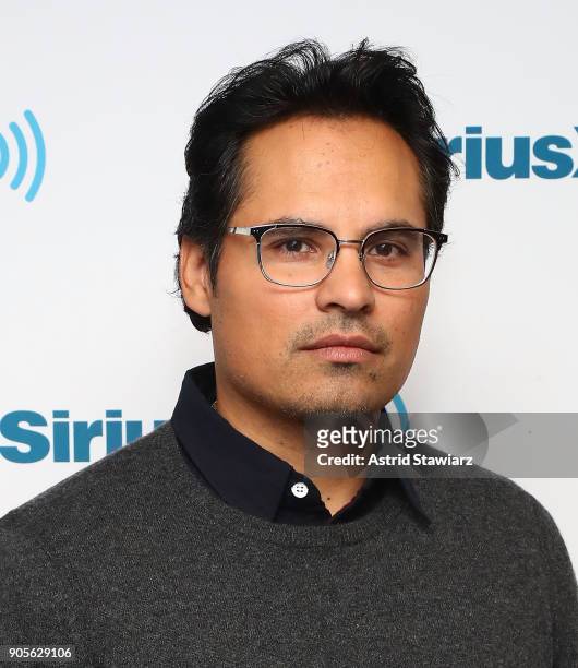 Actor Michael Pena visits the SiriusXM studios on January 16, 2018 in New York City.