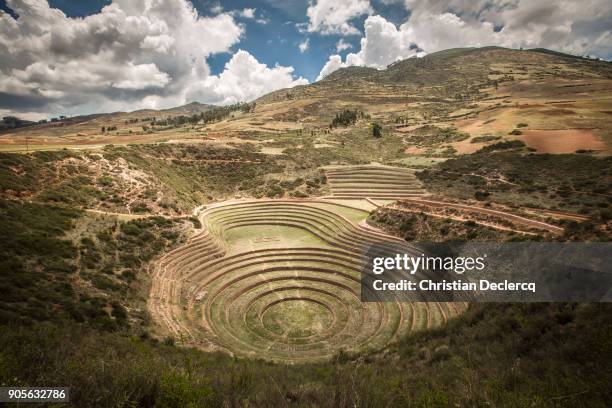 moray, sacred valley - cusco - peru - moray cusco fotografías e imágenes de stock