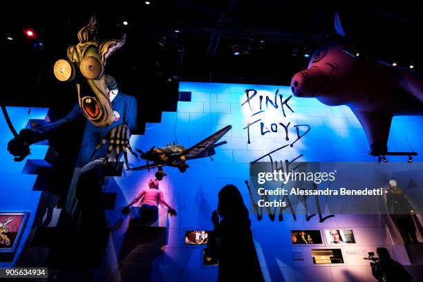 Pink Floyd's founding members Nick Mason and Roger Waters attended the opening of The Pink Floyd Exhibition: Their Mortal Remains at Rome's MACRO...