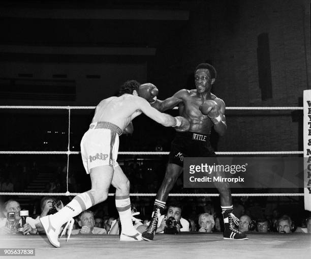 Maurice Hope v Rocky Mattioli . WBC World Super Welterweight Title at Conference Centre, Wembley, London, United Kingdom. Hope won by TKO in round 11...