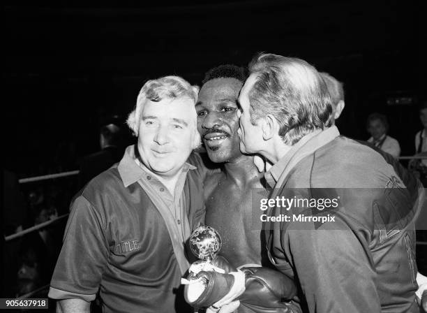 Maurice Hope v Rocky Mattioli . WBC World Super Welterweight Title at Conference Centre, Wembley, London, United Kingdom. Hope won by TKO in round 11...