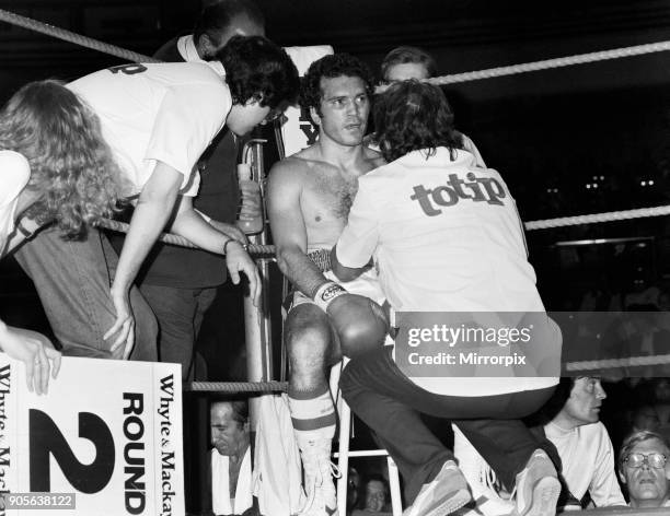 Maurice Hope v Rocky Mattioli . WBC World Super Welterweight Title at Conference Centre, Wembley, London, United Kingdom. Hope won by TKO in round 11...