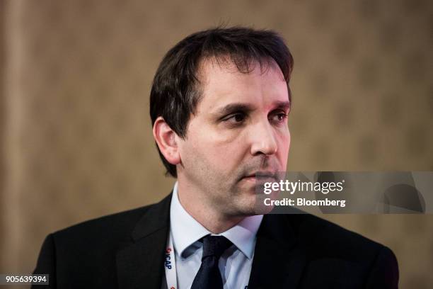 Gyorgy Barcza, chief executive officer of Hungary Debt Management Agency , pauses during the Euromoney Central And Eastern European Forum, in Vienna,...