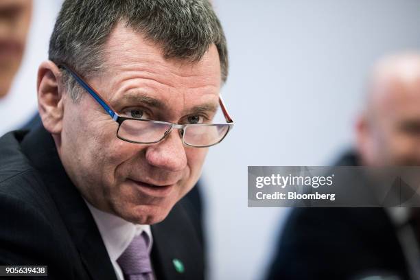 Laszlo Wolf, deputy chief executive officer of OTP Bank Plc., speaks during the Euromoney Central And Eastern European Forum, in Vienna, Austria, on...