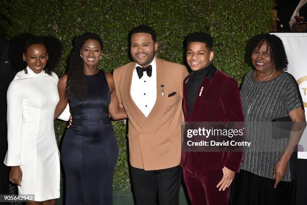 Alvina Stewart, Anthony Anderson, Doris Hancox, Kyra Anderson and Nathan Anderson attend the 49th NAACP Image Awards - Arrivals at Pasadena Civic...