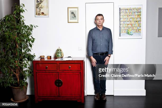 The writer Pierre Lemaitre is photographed for Paris Match on November 30, 2017 in Paris, France.