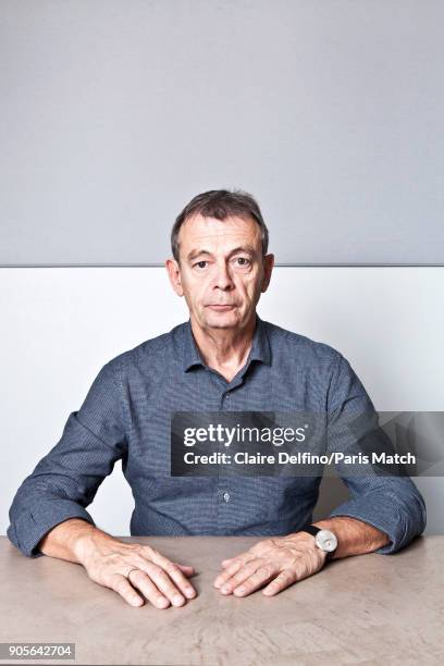 The writer Pierre Lemaitre is photographed for Paris Match on November 30, 2017 in Paris, France.