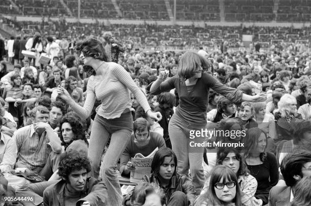 General view of the audience at the London Rock and Roll Show at Wembley Stadium, London. 5th August 1972.