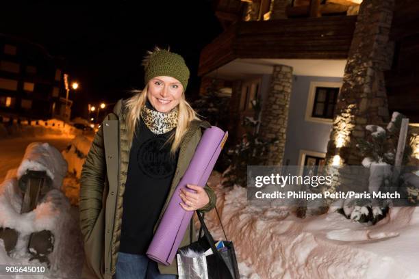 Alpine race skier Tessa Worley is photographed for Paris Match on December 13, 2017 in Val-d'Isere, France.