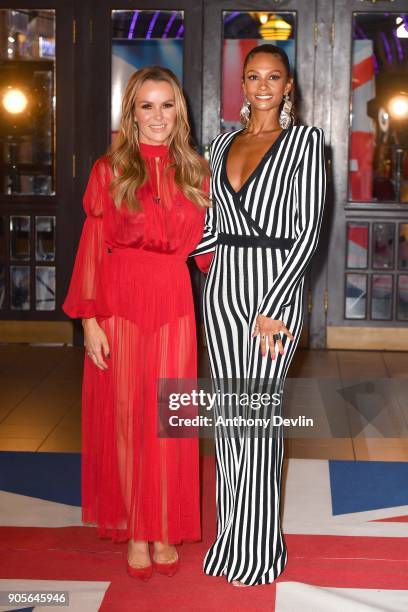 Amanda Holden and Alesha Dixon attend the 'Britain's Got Talent' Blackpool auditions held at Blackpool Opera House on January 16, 2018 in Blackpool,...