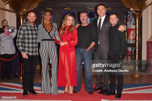 Ant McPartlin, Alesha Dixon, Amanda Holden, Simon Cowell, David Walliams and Dec Donnelly attend the 'Britain's Got Talent' Blackpool auditions held...