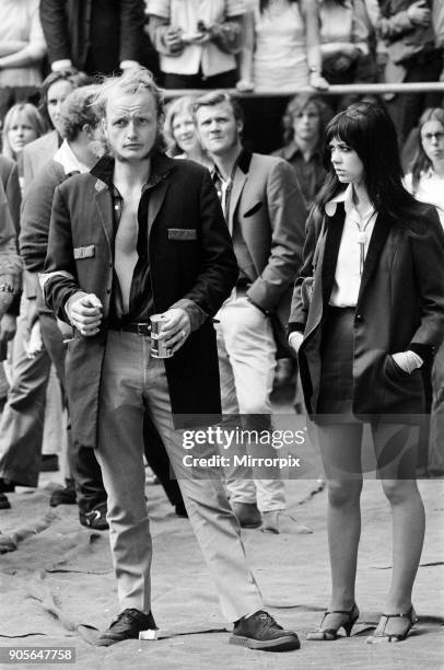 People at the London Rock and Roll Show at Wembley Stadium, London. 5th August 1972.