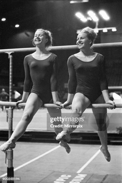 Vera Caslavska , Gymnast from Czechoslovakia, in the UK to compete in an international competition with Britain, Hungry and Yugoslavia, International...