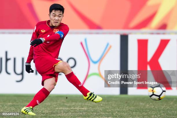 Luong Xuan Truong of Vietnam in action during the AFC U23 Championship China 2018 Group D match between Vietnam and Australia at Kunshan Sports...