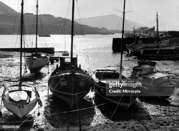 Aberystwyth Harbour, Ceredigion, West Wales, 13th March 1967.