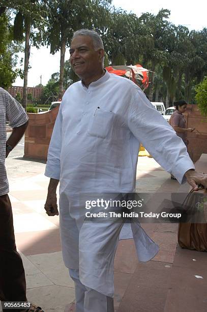 Yashwant Sinha, former Union Cabinet Minister of finance at Parliament House in New Delhi, India